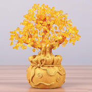 Buddha Stones Natural Citrine Money Tree Gemstone Ornament - Feng Shui for Prosperity Decoration BS 9