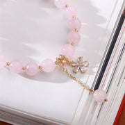 Buddha Stones Natural Pink Crystal Plum Blossom Love Bracelet Bracelet BS 2