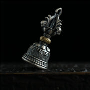 Buddha Stones Tibet 925 Sterling Silver Om Mani Padme Hum Dorje Bell Vajra Engraved Enlightenment Pendant Hanging Decoration