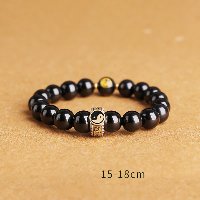 Buddha Stones 925 Sterling Silver Black Obsidian Gold Sheen