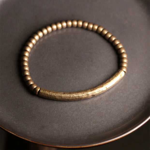 Buddha Stones Simple Design Copper Brass Bead Luck Wealth Bracelet Bracelet BS 1