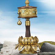 Buddha Stones Tibetan Prayer Wheel Six True Words Lotus Copper Relaxation Decoration