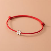 FREE Today: Lucky Four-leaf Clover 925 Sterling Silver Red String Bracelet