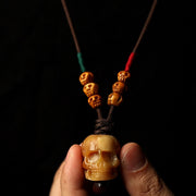 Buddha Stones Tibetan Camel Bone Skull Protection Necklace Pendant Necklaces & Pendants BS 3