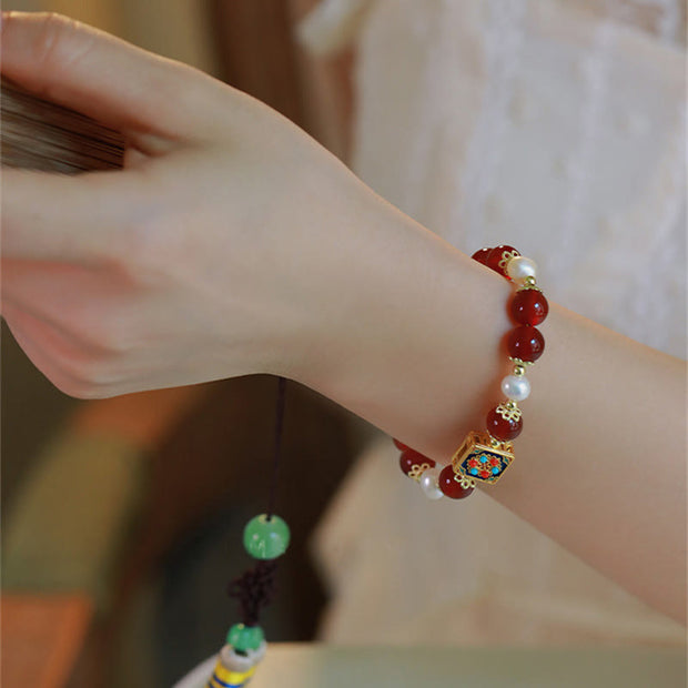 Buddha Stones Red Agate Pearl Confidence Self-acceptance Bracelet