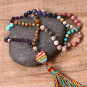 Buddha Stones Tibetan Turquoise Lazurite Zebra Jasper Balance Necklace Necklaces & Pendants BS 2