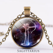 12 Constellations of the Zodiac Moon Starry Sky Protection Blessing Necklace Pendant Necklaces & Pendants BS DarkGoldenrod Sagittarius
