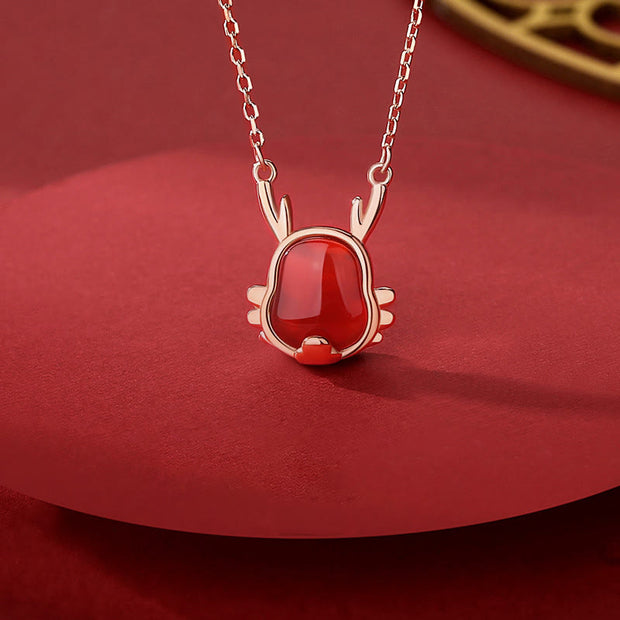 ❗❗❗A Flash Sale- Buddha Stones 925 Sterling Silver Year of the Dragon Natural Red Agate Dragon Attract Fortune Fu Character Strength Bracelet Necklace Pendant Earrings