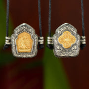 Buddha Stones Tibetan Gold Buddha Double Dorje Copper Serenity Ghau Prayer Box Necklace Pendant Necklaces & Pendants BS Silver-Dorje/Vajra(Enlightenment♥Spiritual Power)