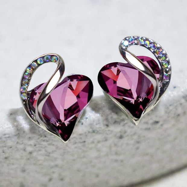 Natural Various Gemstone Birthstone Crystal Love Stud Earrings Earrings BS 4