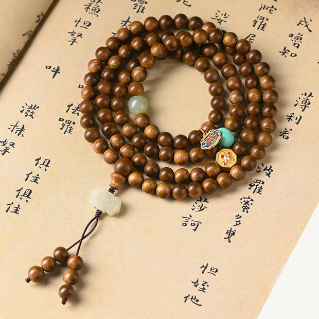 Buddha Stones Tibetan Rosewood Protection Calm Bracelet Mala Mala Bracelet BS 1
