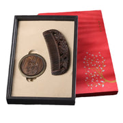 Buddha Stones Natural Green Sandalwood Rosewood Lotus Flower Peacock Butterfly Engraved Soothing Comb Comb BS 5