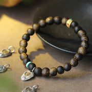 Buddha Stones Vietnam Qinan Agarwood Turquoise Balance Strength Bracelet Bracelet BS 19