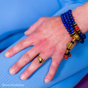 Buddha Stones Tibetan Mala Lapis Lazuli Positive Bracelet Mala Bracelet BS 5