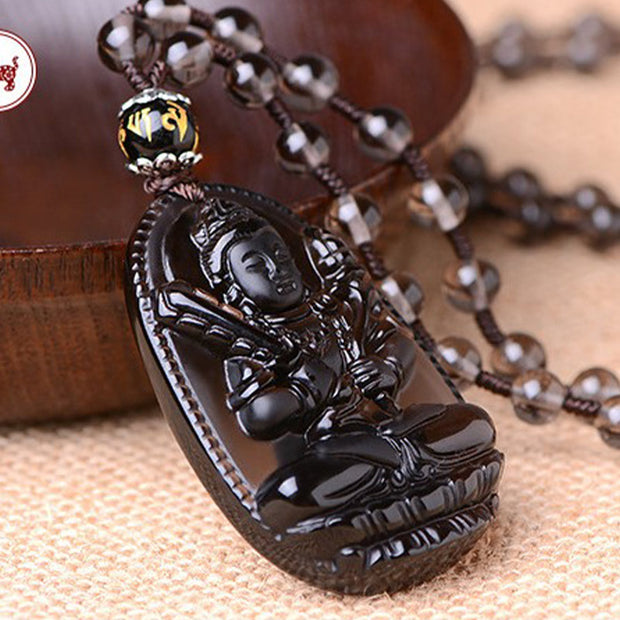 Chinese Zodiac Obsidian Protection Necklace Necklace BS L-Ox & Tiger