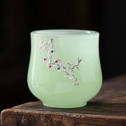 Buddha Stones Lotus Dragon Phoenix Flower Ceramic Teacup Tea Cups Cup BS Plum Blossom