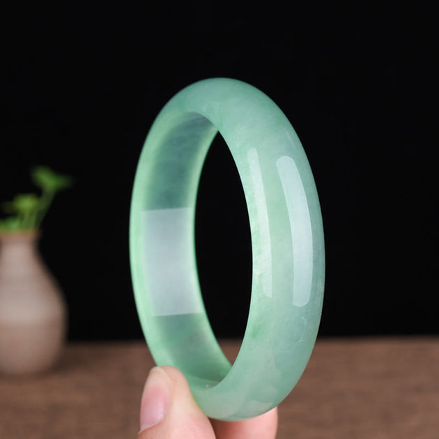Buddha Stones Natural Jade Luck Healing Prosperity Bangle Bracelet ...