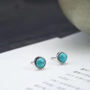 Buddha Stones Dainty Tiny Turquoise Serenity Stud Earrings