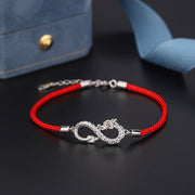 Buddha Stones Year Of The Dragon 999 Sterling Silver Endless Knot Luck Protection Bracelet Bracelet BS 14-18cm