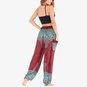 Buddha Stones Round Geometric Pattern Loose Casual Harem Trousers High Waist Women's Yoga Pants