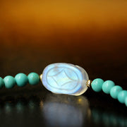 Buddha Stones Turquoise Moonstone PiXiu Protection Strength Bracelet Bracelet BS 9
