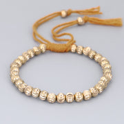 Buddha Stones Tibetan Handmade Copper Bead Luck String Bracelet