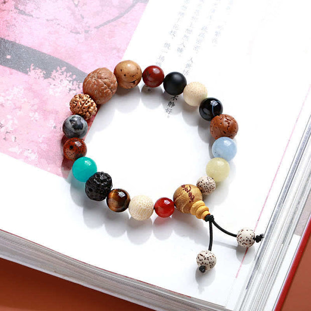 Buddha Stones Bodhi Seed Agate Wisdom Harmony Wrist Mala Bracelet Bracelet BS Bodhi Seed (Wisdom ♥ Keep away evil spirits)