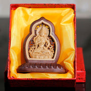 Buddha Stones Vajrasattva Buddha Wood Engraved Compassion Statue Figurine Decoration Decorations BS 4