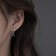 Buddha Stones Geometric Cross Design Luck Hoop Earrings Earrings BS 4