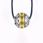Buddha Stones Taoist Nine-Character Mantra Engraved Amulet Balance Necklace Rotatable Pendant Necklaces & Pendants BS 7