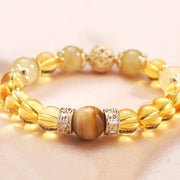 Buddha Stones Citrine Generosity Prosperity Beaded Bracelet Bracelet BS 3