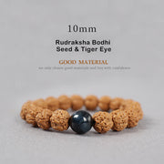 Buddhastoneshop Tibet Rudraksha Bodhi Seed Dzi Bead Amber Turquoise Wealth Bracelet