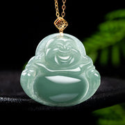 Buddha Stones Laughing Buddha Natural Jade Prosperity Abundance Necklace Pendant Necklaces & Pendants BS 5