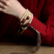 Buddha Stones Tibetan 108 Mala Beads Yak Bone Balance The Lord of the Corpse Forest Strength Bracelet