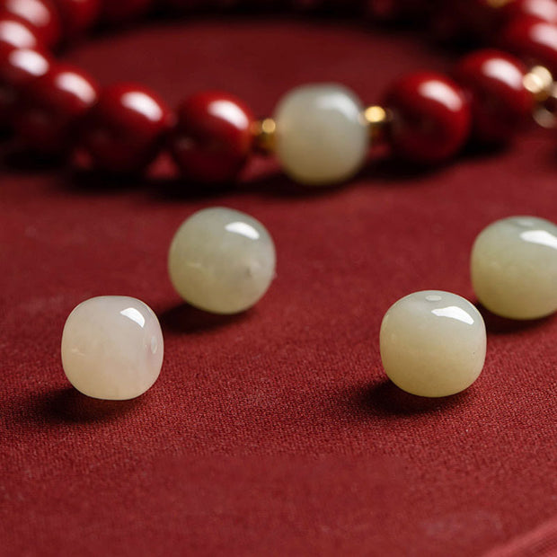 Buddha Stones Cinnabar Jade Healing Protection Charm Bracelet Bracelet BS 6