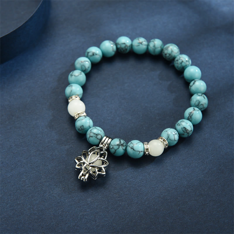 FREE Today: Positive Thinking Tibetan Turquoise Glowstone Luminous Bead Lotus Protection Bracelet FREE FREE 25