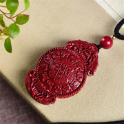 Buddha Stones Laughing Buddha Yin Yang Chinese Zodiac Gourd Natural Cinnabar Blessing Necklace Pendant Necklaces & Pendants BS 16