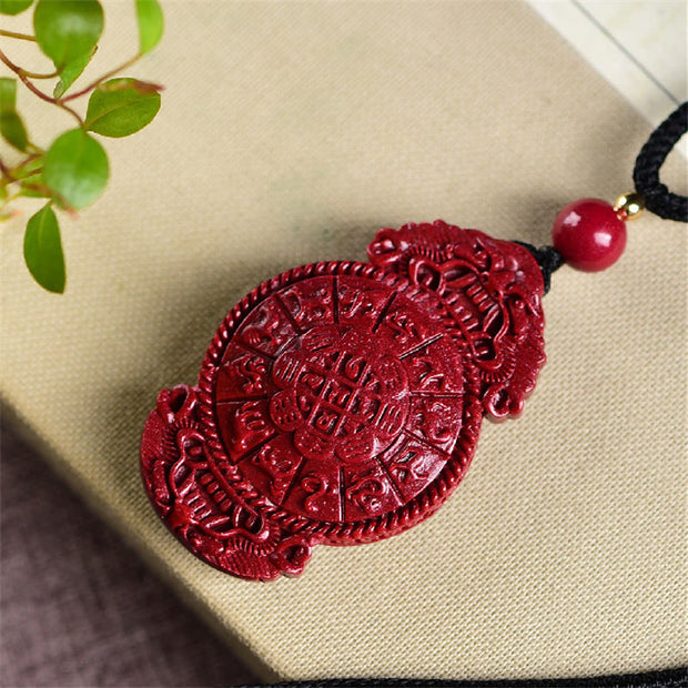 Buddha Stones Laughing Buddha Yin Yang Chinese Zodiac Gourd Natural Cinnabar Blessing Necklace Pendant Necklaces & Pendants BS 16