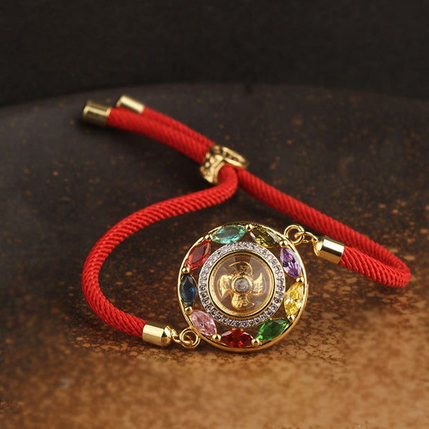 Buddha Stones Colorful Zircon Copper Wealth Luck Rotation Bracelet Necklace Pendant Bracelet Necklaces & Pendants BS 10