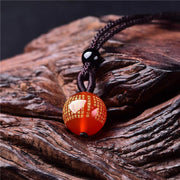 Buddha Stones Tibetan Buddhism Ancient Heart Sutra Necklace Necklace BS Red Agate