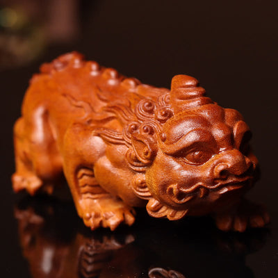 Buddha Stones Boxwood Green Sandalwood PiXiu Abundance Decorations