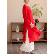 Buddha Stones 2Pcs Simple Design Tai Chi Meditation Yoga Clothing Top Pants Women's Set Clothes BS 15