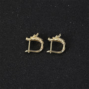 Buddha Stones Dragon Design Strength Protection Earrings