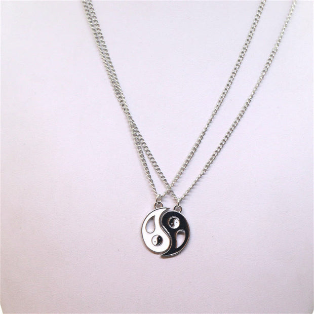 2pcs Yin Yang Pendant Couple Necklace Necklace BS 13