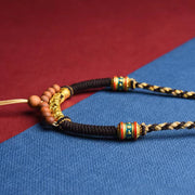 Buddha Stones Tibetan Handmade King Kong Knot Om Mani Padme Hum Prayer Wheel String Necklace Pendant Necklaces & Pendants BS 5