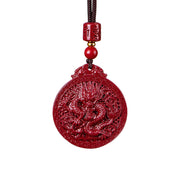 Buddha Stones Year of the Dragon Natural Cinnabar Dragon Protection Necklace Pendant Necklaces & Pendants BS 13