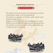 Buddha Stones 999 Sterling Silver Double Dragon Luck Handmade Braided Bracelet Bracelet BS 14
