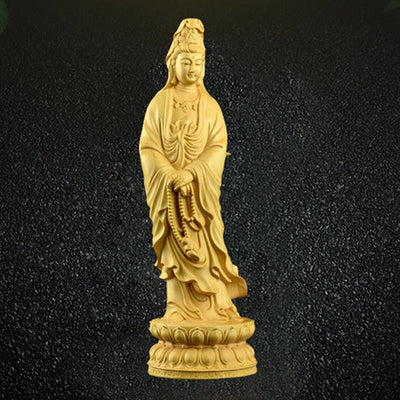 Buddha Stones Avalokitesvara Boxwood Blessing Home Decoration Decorations BS Boxwood