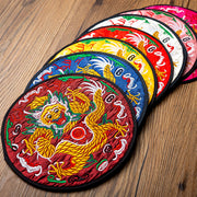 Buddha Stones Dragon Embroidery Cup Mat Pad Tea Cup Coaster Kung Fu Tea Mat Tea Mat BS 1