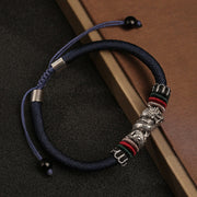 Buddha Stones Handmade 925 Sterling Silver Year Of The Dragon Auspicious Dragon Luck Rope Bracelet Bracelet BS 1